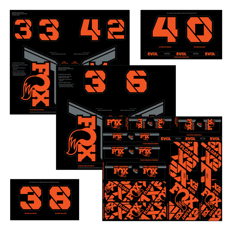 Bicycle Fork Stickers F-O-X32 Lightweight XC Front Fork Sticker Mountain Bike Self-Bike F-O-X 32 Color Sticker (Color : Orange Bicycle Fork Stickers F-O-X32 Lightweight XC Front Fork Sticker Mountain Bike Self-Bike F-O-X 32 Color Sticker (Color : Orange