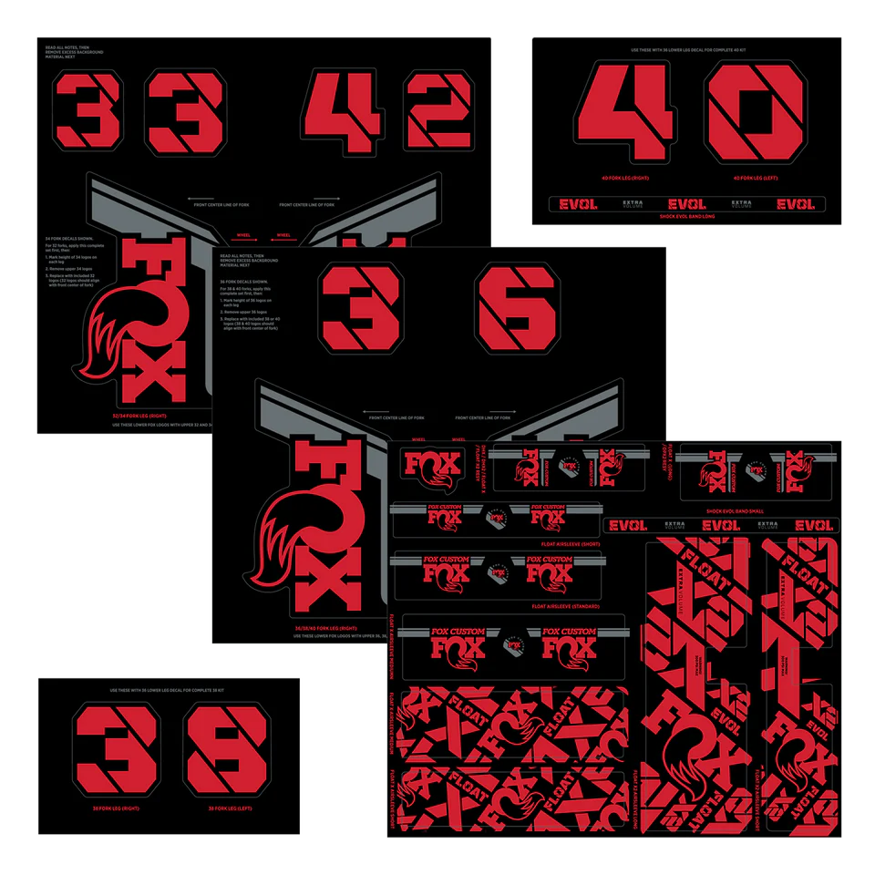 FOX FACTORY DECAL KITS