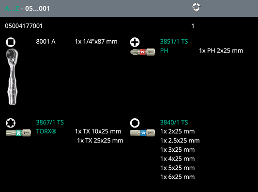 Wera Bicycle Set 9 Bit Assortment, Stainless with Ratchet