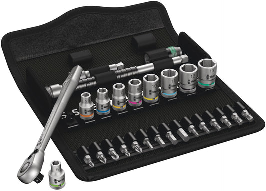 Wera Zyklop Metal Ratchet Set with switch lever 1/4" drive metric